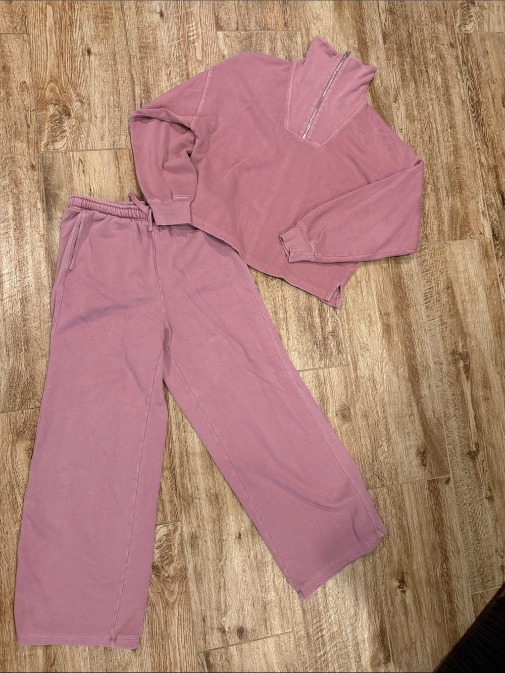 GAP Mauve Half-Zip Fleece Sweat Suit